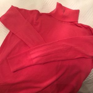 Lightweight coral turtleneck from J Crew